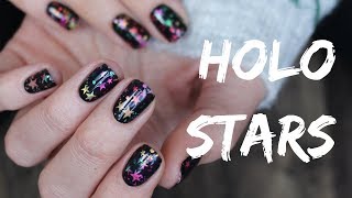 Holo Stars / Nail Foils and Stamping / Голографические звезды и стемпинг