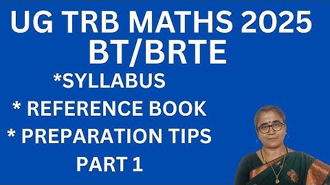 UG TRB MATHS -SYLLUBUS-REFERENCE BOOKS IMPORTANT TOPICS-ONLINE CLASSES-NEW BATCH #ugtrbmaths #ugtrb
