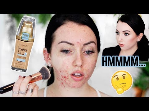 L&#;OREAL VISIBLE LIFT SERUM Foundation {First Impression Review & Demo!} Acne/Fair Skin