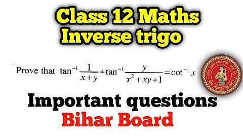 12th Math Inverse Trigonometry Function || Bihar board 12th math Vvi Subjective Question 2025