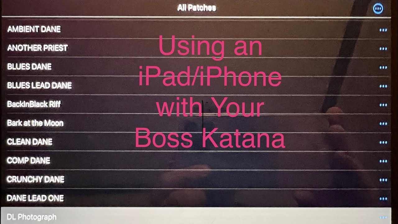 Using an iPad/iPhone Your Boss Katana -