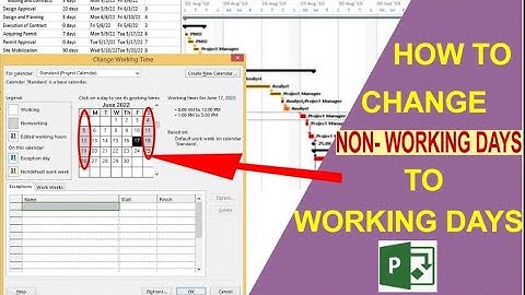 How to change non working days to working days| calendar setting| project schedule