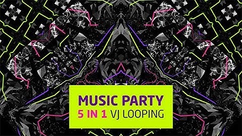 Music Party 5 In 1 Vj Loops | Motion Graphics - Videohive template