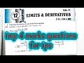 Inter 1st year math 12th chapter limits and derivatives important 4 mark questions for ipe superjet 