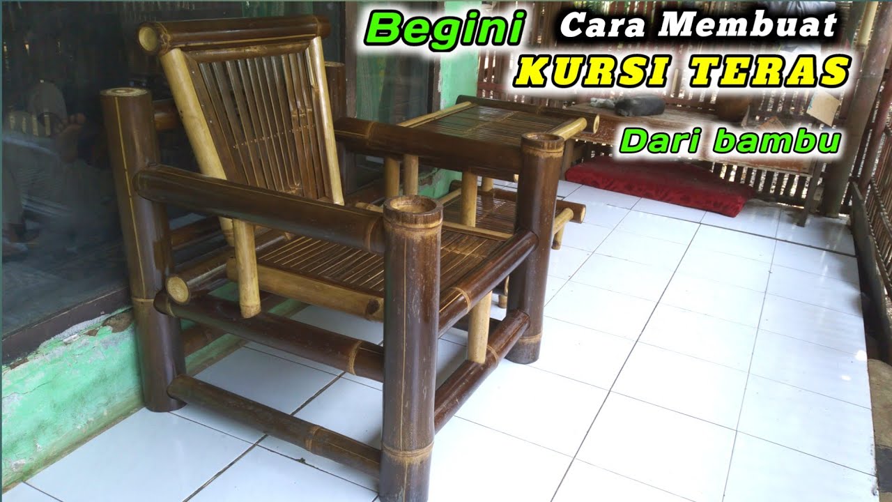 Tutorial membuat kursi teras minimalis dari bambu ||dikombinasikan bambu tali dan bambu hitam
