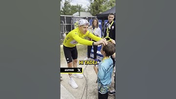 Thumbnail of Pogacar gives Cavendish's son his sunglasses 😎 after the historic 35th stage win by his dad #cycling