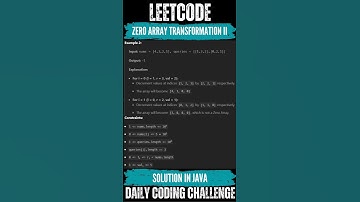 LeetCode - 3356. Zero Array Transformation II💛🖤 Solution link above👆🏻🔗 #leetcode #coding #dsa #java