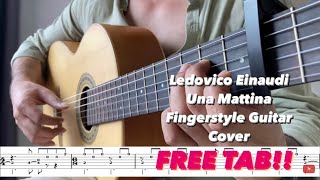 Ledovico Einaudi - Una Mattina fingerstyle gitar solo / free