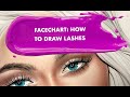 Drawing eyelashes on a face chart stepbystep tutorial