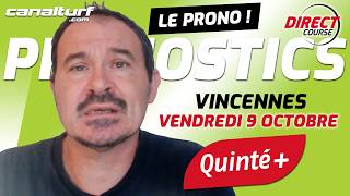 PARIS-VINCENNES - Quinté Picks and PMU Races for Friday, October 9, 2026