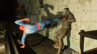 Peter's flawless COMBAT in hunter's garden base  Marvel's SpiderMan 2