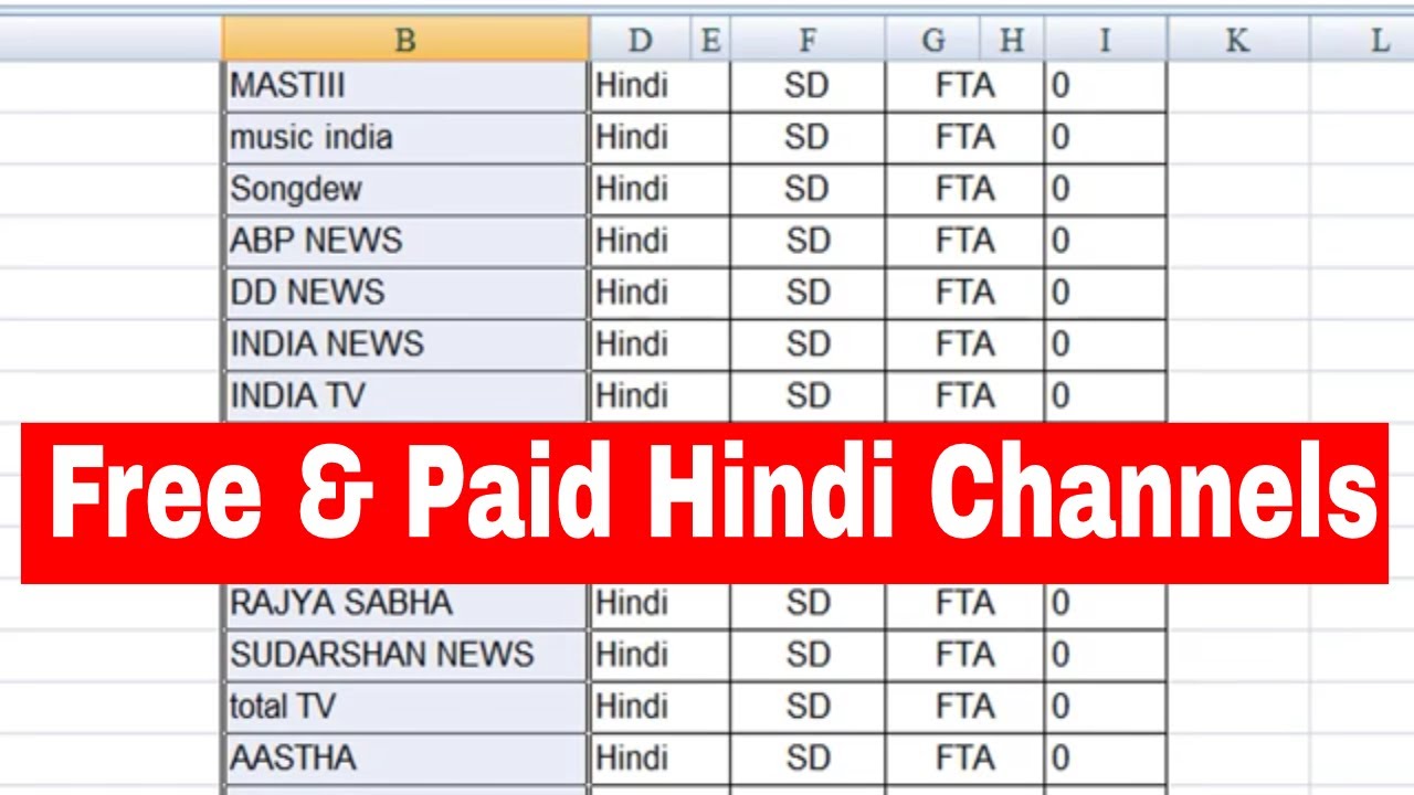 Cable tv hindi channels price list 2019 DTH free hindi