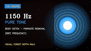 1150 Hz Pure Tone - 10 Hours - Dark 3D Screen - Body Detox - Parasite Removal (Rife Frequency)