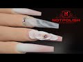 HOW TO DO BIG 3D FLOWER WEDDING NAIL I NOTPOLISH I LONG COFFIN SHAPE I 2020 NAIL ART TREND