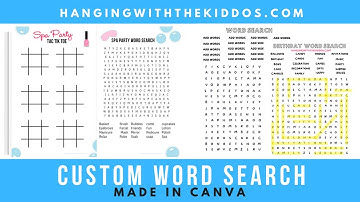 How To Make A Word Search Puzzle on Canva| Custom Party Favors Coloring Book