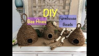 Easy Bee Skep DIY - Farmhouse Decor Beads - Dollar Tree