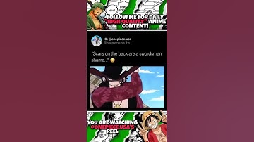 "Scars on back are swordsman shame"  #shorts #onepiece