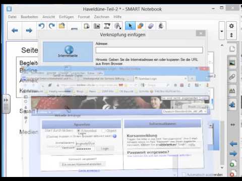 EDV Verknüpfung in der Smartboard Notebook Software zu Seiten an verschiedenen Orten