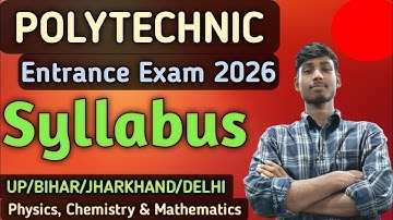 Polytechnic Entrance Exam 2026 Syllabus #polytechnic #syllabus #up #bihar #Jharkhand Er.Sk Sir