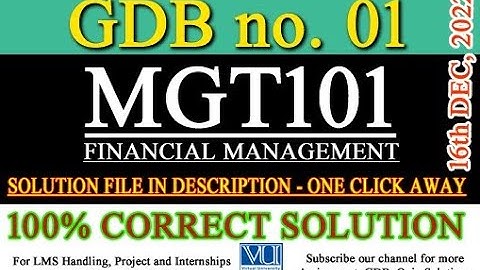MGT101 GDB no. 1 Solution fall 2022 | Financial Accounting Mgt101 GDB solution