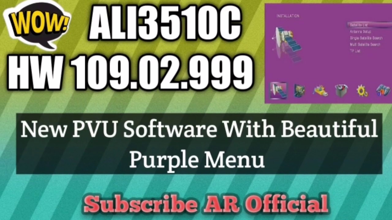 ALI3510C  Receiver New PVU  Software With Beautiful Purple Menu