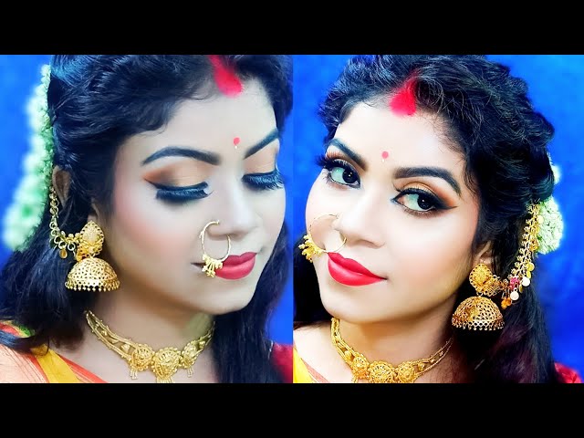 Bengali Bridal Hairstyles To Look Gorgeous On Your Big Day | Bengali bridal  makeup, Indian beauty, Beautiful indian brides