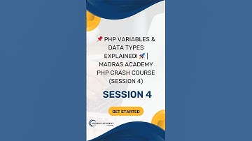 🔹 PHP Variables & Data Types in 60 Secs! 🚀 | Madras Academy #shorts