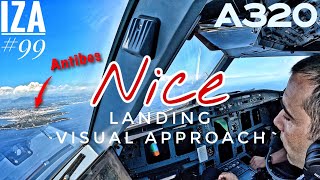 A319 Nce Nice Landing 04L Visual Approach 4K Pit View Atc & Crew Comm Re Upload