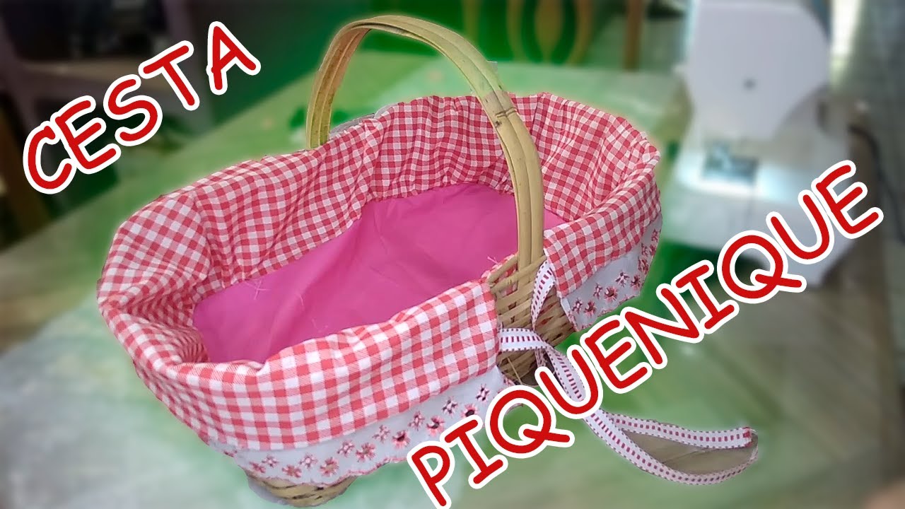 TRANSFORMANDO UM CESTO COMUM EM UMA LINDA CESTA DE PIQUENIQUE