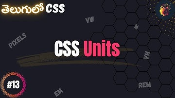 CSS Units -  CSS for beginners in Telugu #13 -  #codingintelugu #programmingintelugu
