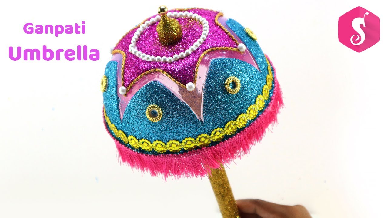 Ganpati Umbrella Decoration Idea at Home Ganesh Chaturthi Decoration
