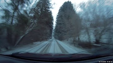 GITUP GIT2 pro , snowing ,  cloudy , full hd in a car ( dash cam )