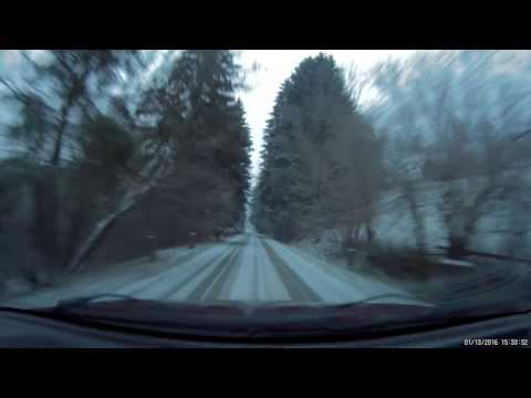 GITUP GIT2 pro , snowing ,  cloudy , full hd in a car ( dash cam )