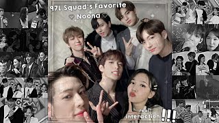 nayeon's moments and interactions with 97 line boys squad