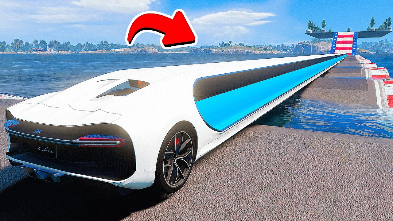 ПРОЕХАЛ ВОДНЫЕ КОЧКИ на ДЛИННОМ БУГАТТИ ЧИРОН ЛИМУЗИН в ГТА 5 МОДЫ ...