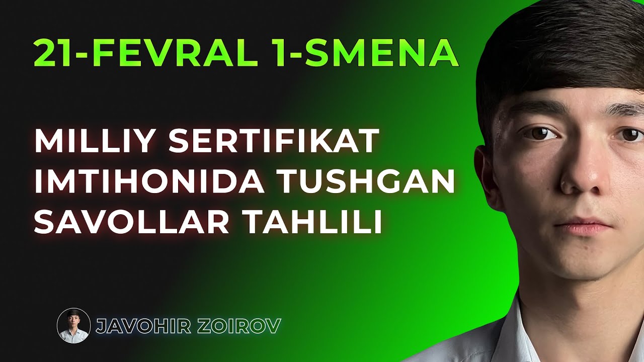 Milliy Sertifikat Kimyo 21-fevral 1-smena 2026-yil.Imtihonda tushgan savollar tahlili.