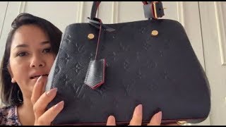 Louis Vuitton Montaigne BB Empreinte Bag Review, What Fits; Gauze Top,  Jeans OOTD / Classic Fashion 