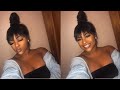 Watch me style this $15 synthetic wig with bangs 💅🏾