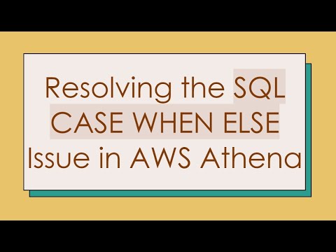 Resolving the SQL