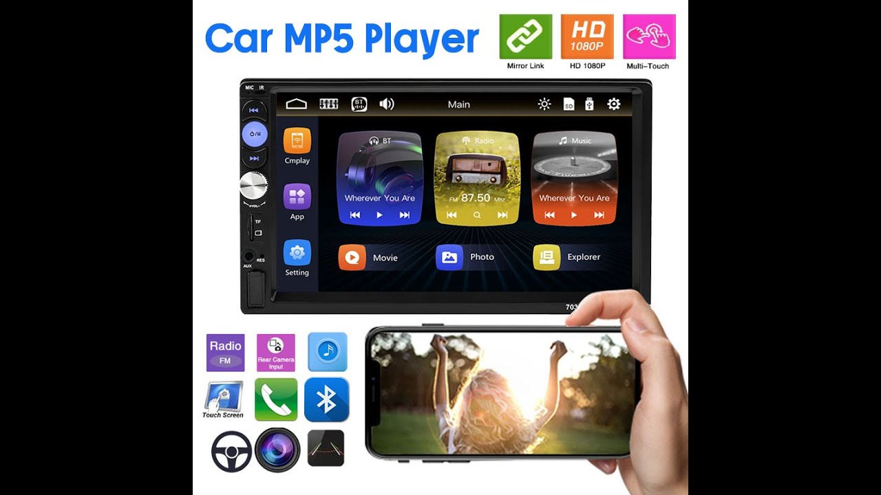 7 Inch 2Din Android Capacitive Touch Screen Mirror Link  Car play Bluetooth Multimedia MP5 FM/Aux/TF