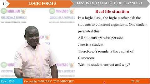 IP-SH LOGIC FORM 5 LESSON 13 FALLACIES OF RELEVANCE Part 1