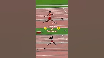 Triple jump single arm Vs double arm 💯💥#jump #shorts