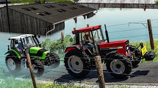 Case ih 1056xl буксирует сломанный трактор из воды | Farming Simulator 22