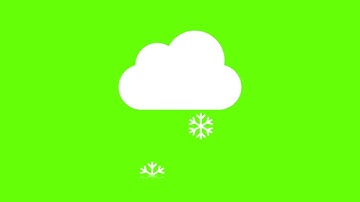 Weather Forecast Snowfall  Icon Animation Loop on Green Screen Background | 4K | FREE TO USE