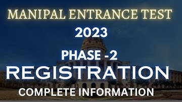 MET 2023 Phase 2 Registration|| Manipal Entrance Test Phase 2 registration|| #met2023