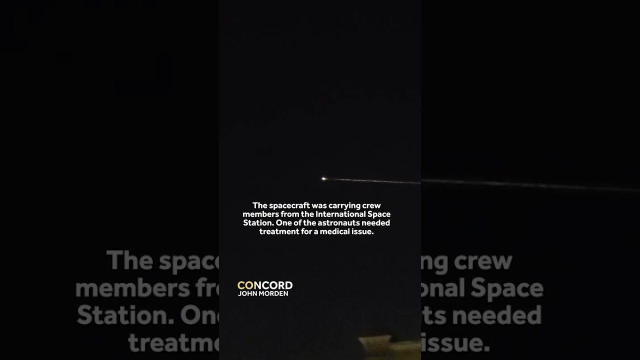 NASA’s SpaceX Crew-11 capsule's reentry seen from Northern California