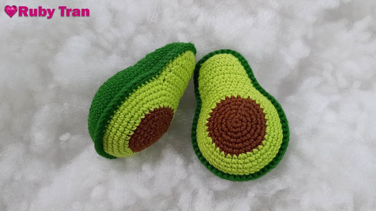 Hướng Dẫn Móc Nữa Trái Bơ Làm Móc Gắn Chìa Khóa | Crochet Keychain ...