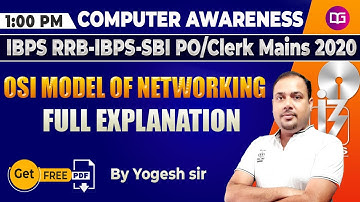 1 PM - OSI Model of Networking | IBPS PO/CLERK | SBI | IBPS RRB | Computer by Yogesh Sir
