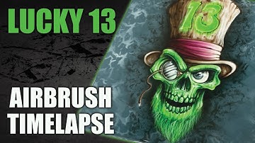 Airbrushing Lucky 13 Skull timelapse tutorial