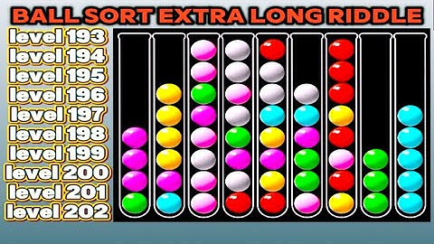 The ball sort extra long puzzle helps develop logical thinking and problem-solving skills 193 to 202